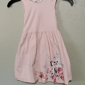 Girls pink kitten dress